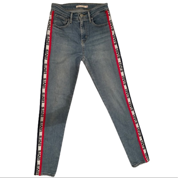 Levi's Limited 721 Side-Tape Logo High-Rise Skinny Jeans - Picture 2 of 7